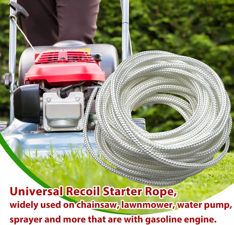LETAYAR Recoil Starter Rope 6.0mm 10 Meters Gas Engine Pull Starter Replacement Recoil Pull Cord for Lawnmower Chainsaw Generator - Image 2